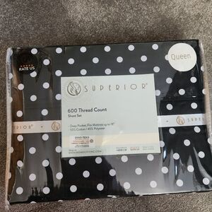 Superior Black and White Polka Dot Queen Sheet Set
